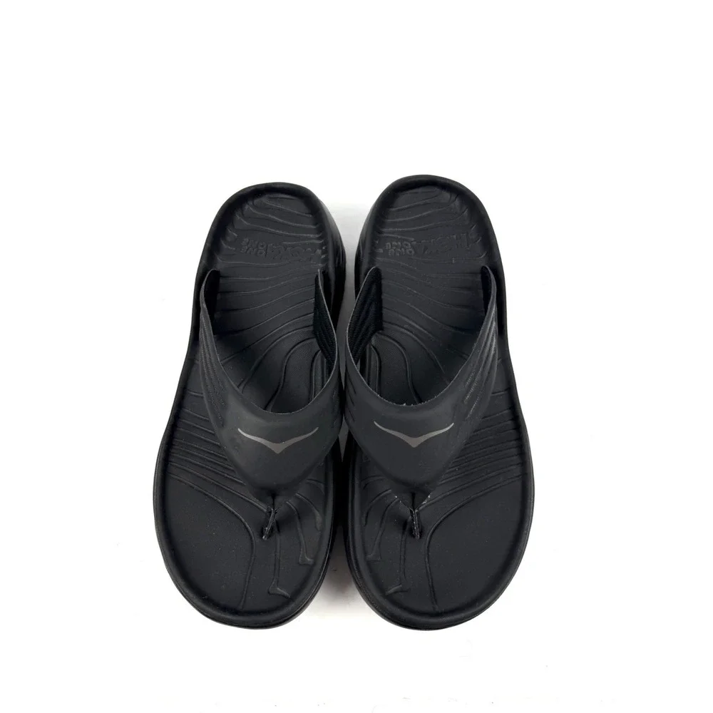 Hoka One One Ora Recovery Flip Flops Mens 11 Sandals Black Anthracite New